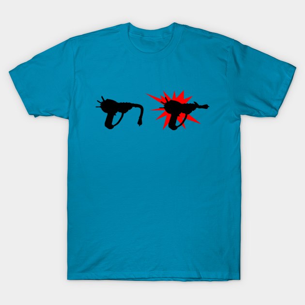 Zombie Pack-a-Punched Ray Gun on Teal T-Shirt by LANStudios